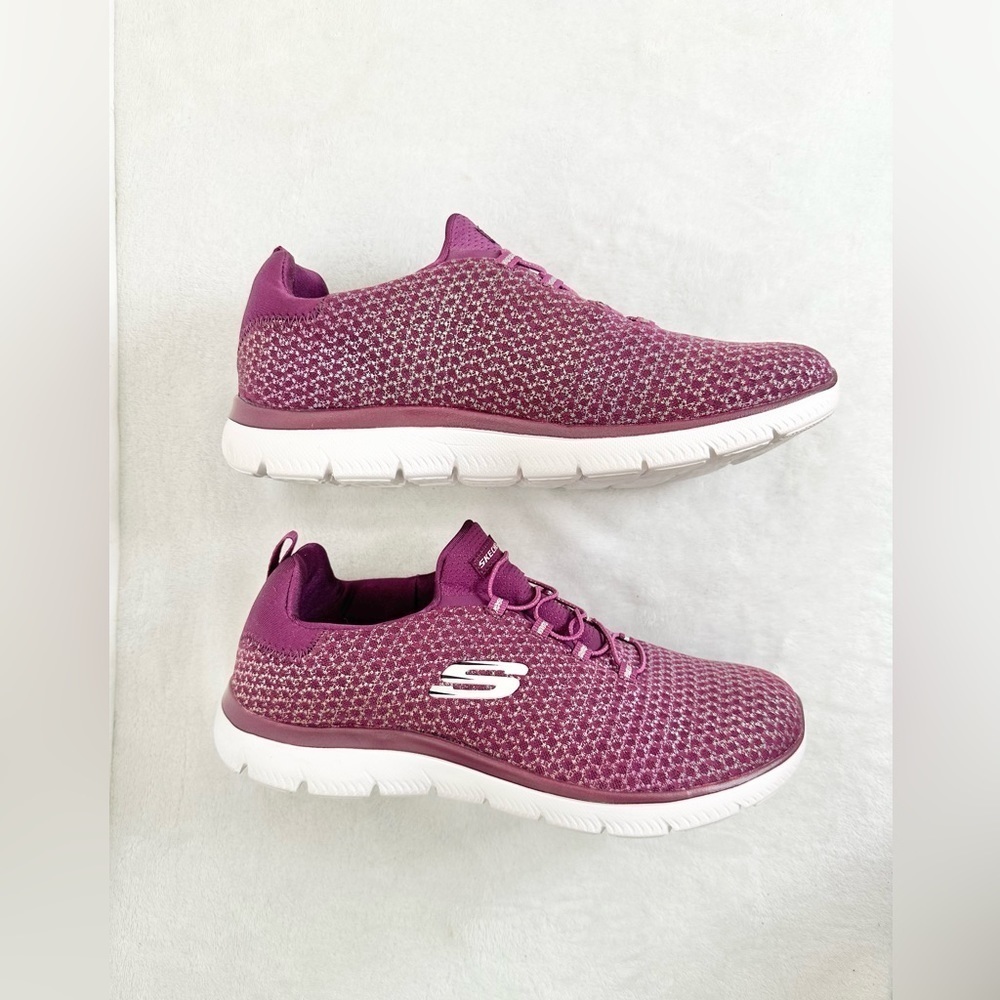 Skechers Summits Washable Mesh Bungee Sneakers Glowing Iris Size 9.5 Wide Fit - Picture 8 of 8